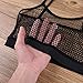 KKmeter Women's Mesh Bralette Crop Top Strap See Through Sexy Tank Top Vest Party Clubwear (Black, Large)