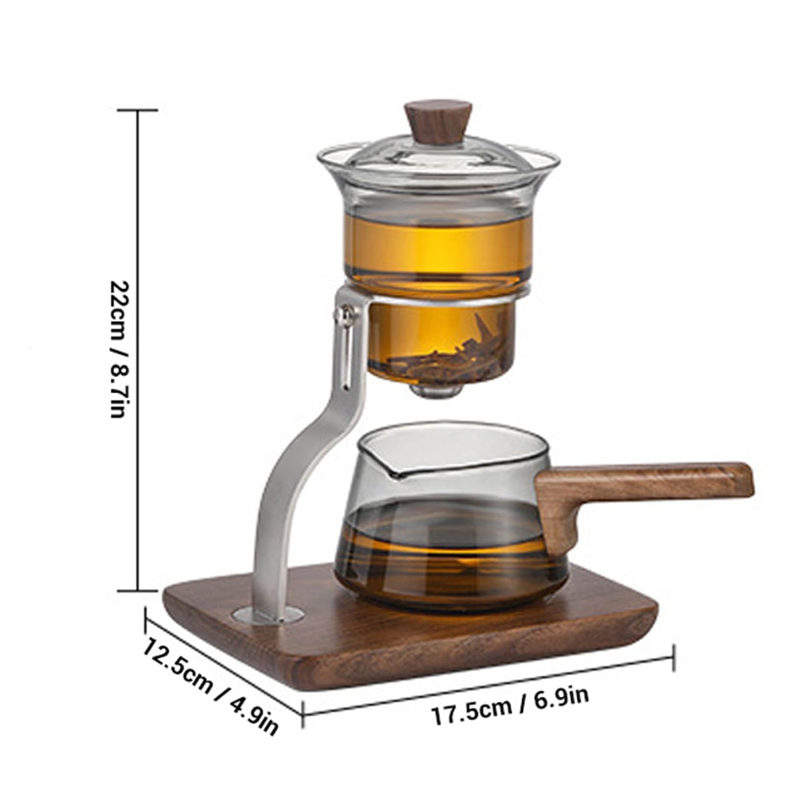 Luqeeg Zestaw do Herbaty, 350 Ml Fairness Cup 300 Ml do Przechowywania Herbaty Szkło Borokrzemianowe o Wysokiej Zawartości z Ergonomicznym Uchwytem Kontroli Wody z Magnesem, Idealny Użytku Domowego