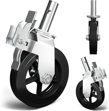 8 Inch Scaffolding Wheels Heavy Duty, 1 Pack 1-3/8" Scaffold Caster