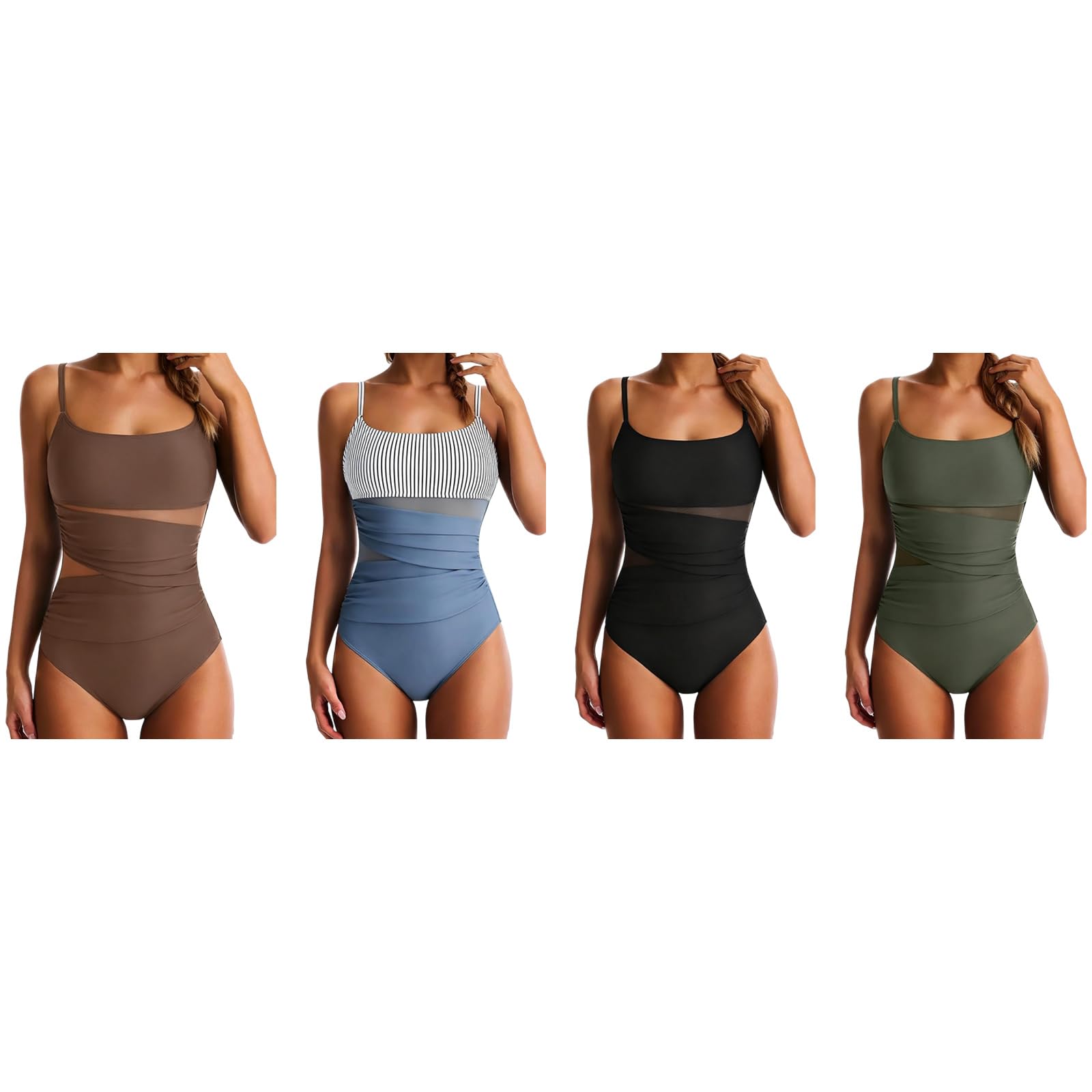 Costume da bagno da donna con scollo a U