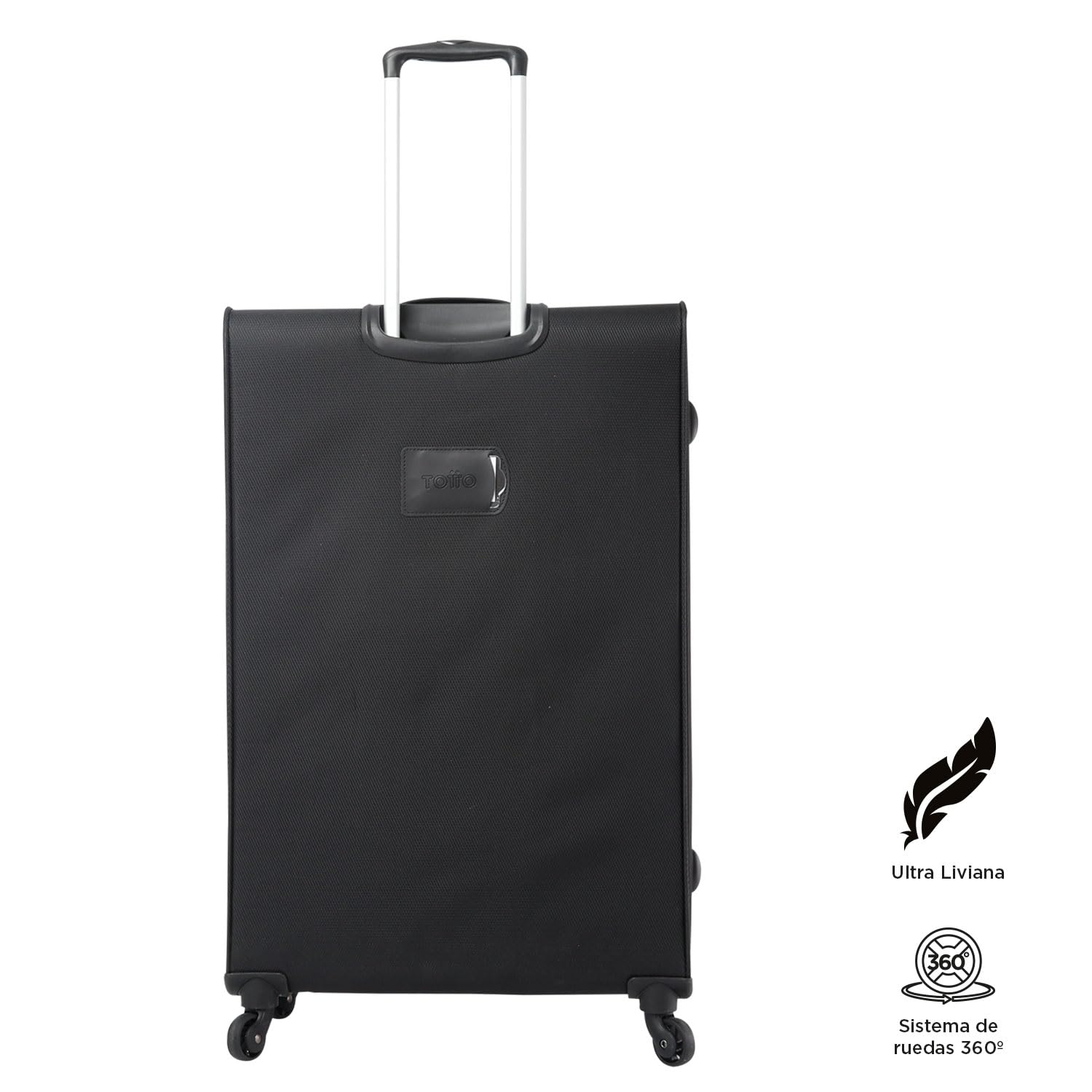 Totto - Maleta Blanda - Travel Lite - Maleta Mediana - Color Negro - Equipaje de Bodega - Bloqueo TSA - Forro de poliéster