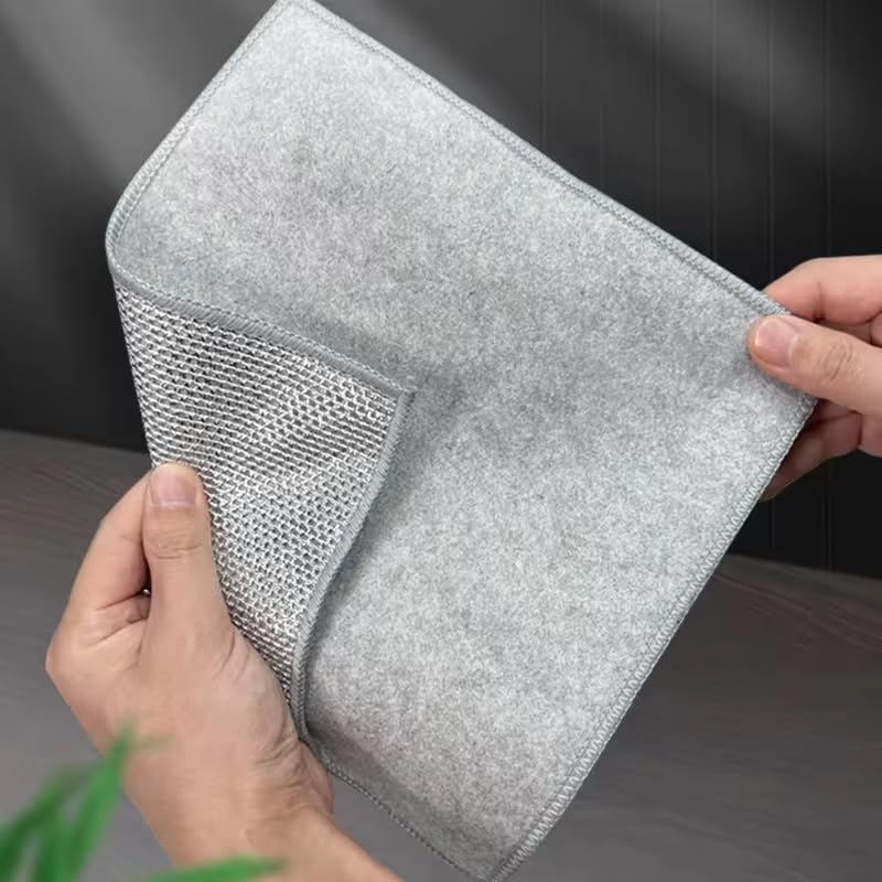 Image of Butterthief Non Scratch Dish Wash Steel Scrub for Kitchen Metal Dish Cloth Scrubber, Stainless Steel Cleaning Pads, Rust-Resistant & Long-Lasting Utensil Cleaner for Pots, Pans & Sink (Pack of 10)