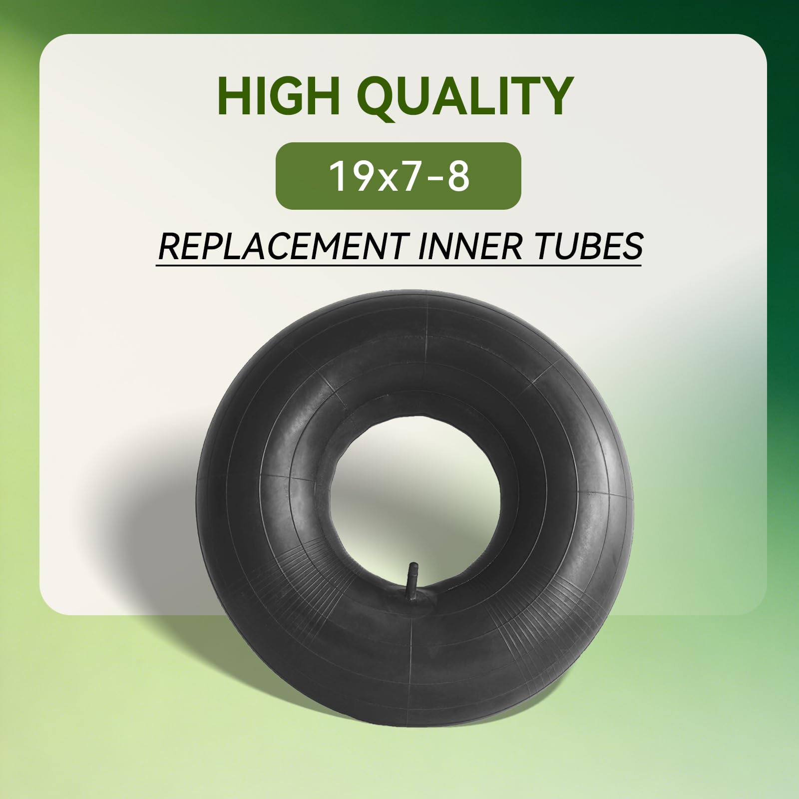 2-Pack 19x7-8 Inner Tube, Straight Valve Stem - Compatible with 19x7.00-8, 20x7-8 for Lawn and Garden Tractors, Wheelbarrows, ATVs, Go Karts - 3