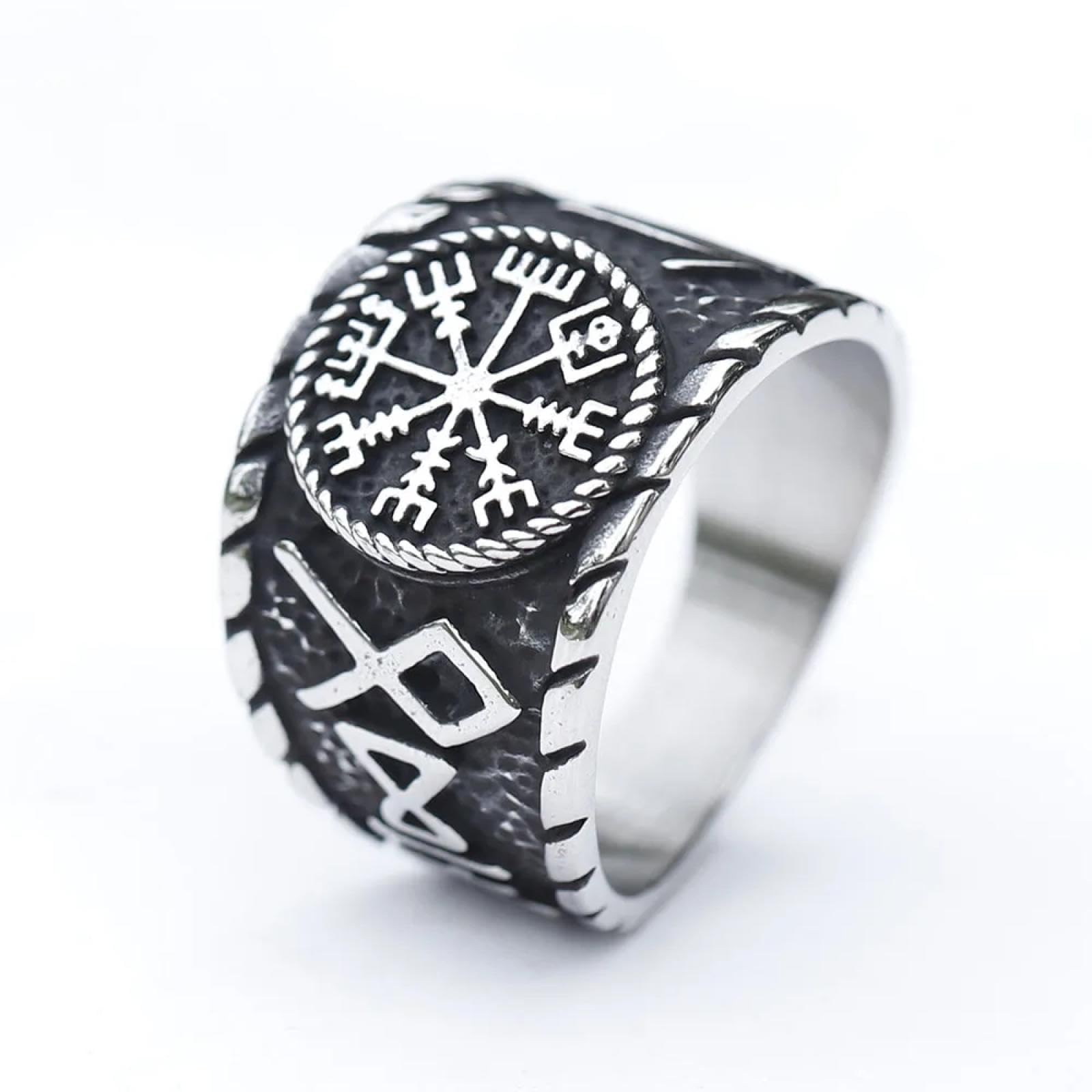 Ring Ringe Damen Bijouterie Herren Vintage Domineering Viking Rune Und Vegvisir Ring Für Männer Junge Nordic Fashion Amulett Schmuck