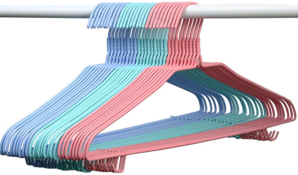 ハンガー すべらない スーツハンガー ジャケットハンガー 10本組 ホワイト スリムタイプ 人体ハンガー 洗濯 ブルー1 収納ハンガ