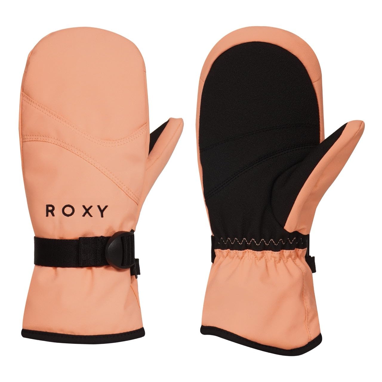 Roxy Rękawiczki snowboardowe/narciarskie dla dziewczynek, DryFlight, bez PFC, izolacja WarmFlight, ekran dotykowy, regulowany, brzoskwiniowy, rozmiar S