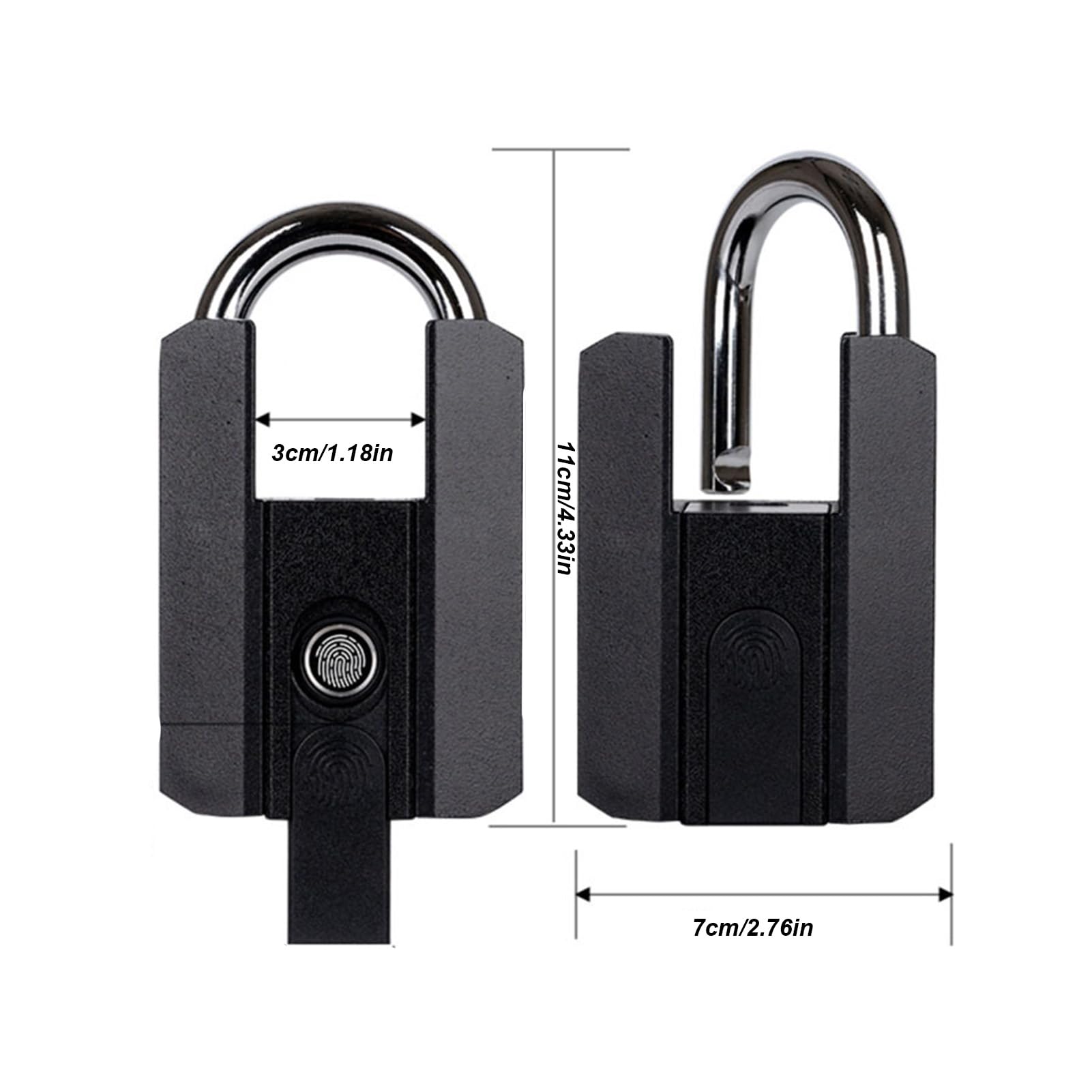 Candado de Huella Digital Bluetooth, Cerradura Inteligente Antirrobo Impermeable con Cuerpo de Aleación de Zinc para Mochila de Casillero de Gimnasio