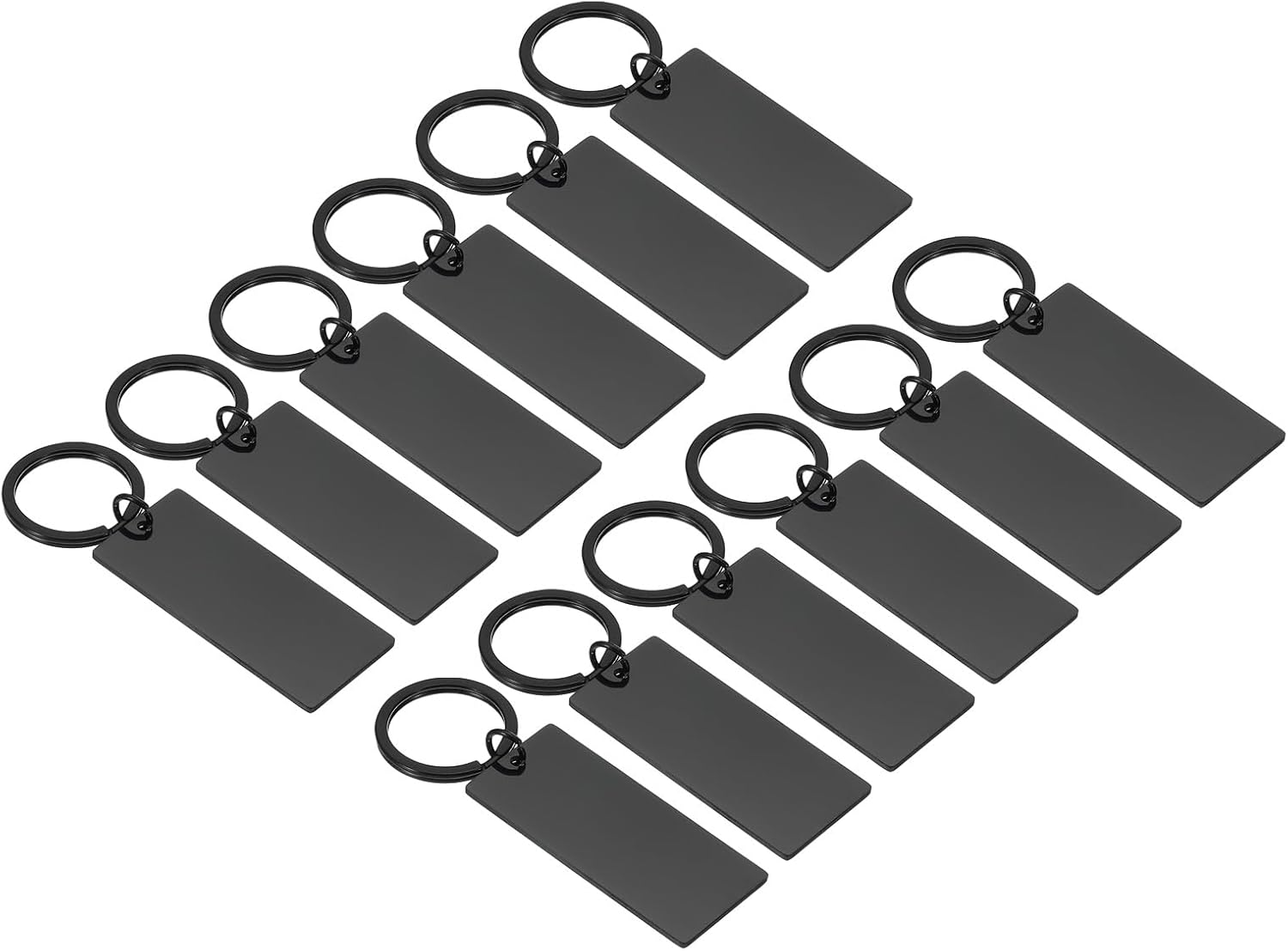 PATIKIL 12Pcs Metal Stamping Blanks, Rectangle Stamping Tags, Stainless Steel DIY Name Tag for Laser Engraving Keychain Couples, Rose Gold
