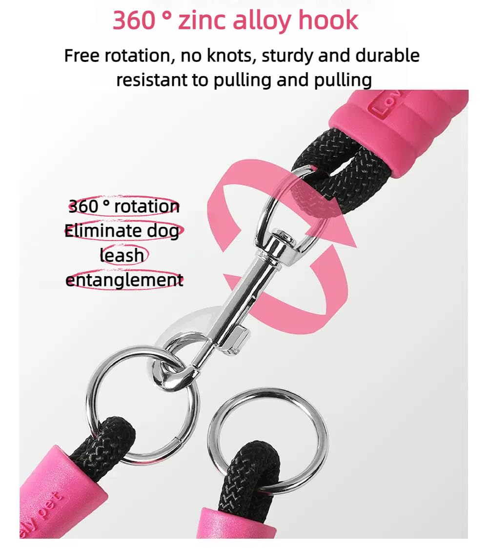 Double Dog Lead Coupler & Traction Rope (one set), Tangle-Free 360° Rotation with Two Separators - Image 4