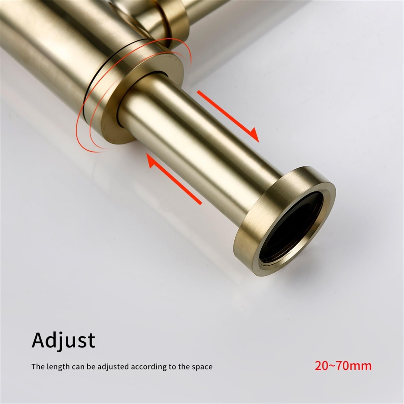 Sifón Para Lavabo Y Lavabo Sifón Lavabo Botella Plomería P-Trampa Latón dorado cepillado Euro Lavado Tubería Residuos Baño Lavabo Trampa. P-Trap (Color : Stainless Siphon)