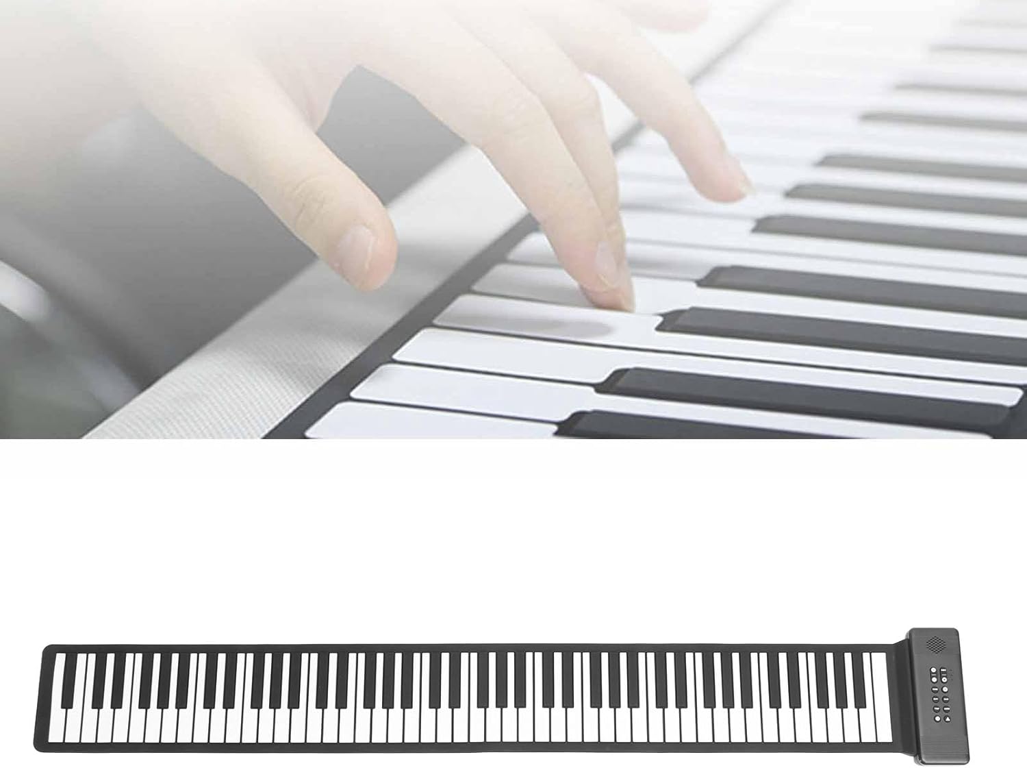 Asixxsix 88 Key Hand Roll Piano, Folding Piano Keyboard with 128 Tones 128 Rhythms USB MIDI Output, Portable Keyboard Piano for Beginners Kids Adults Classroom Teaching