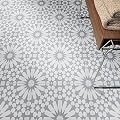Moroccan Mosaic & Tile House CTP09-06 Adgal Handmade Cement Tile 8”x8” Grey and White