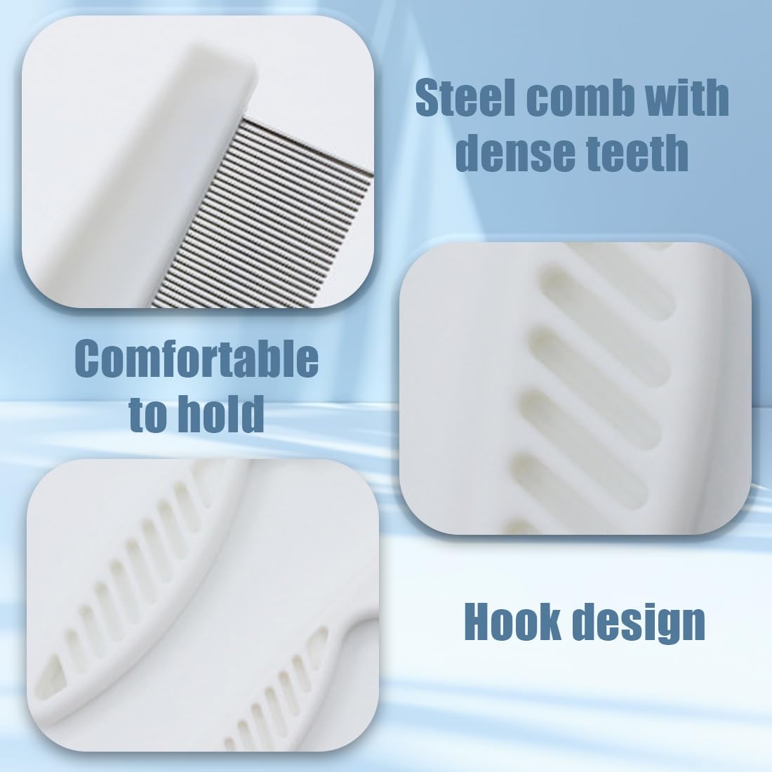 SULIUDAJI 3 Pièces Peigne Pour Chien Et Chat, Peigne Anti Puces Pour, Idéal Pour Poils Longs Et Courts, Démêle Et Nettoie, Durable Et Ergonomique, Convient À Tous Types De Poils