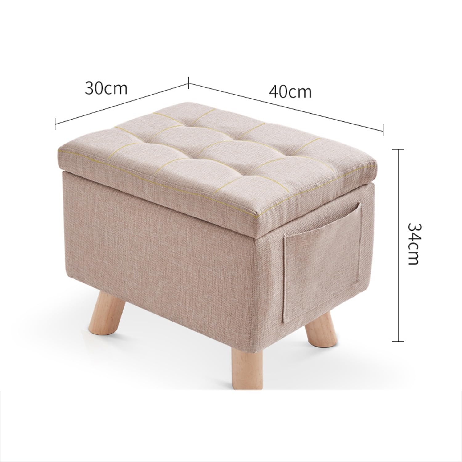 SaCLi puff contenitoreSgabello portaoggetti alla moda, poggiapiedi per divano in tessuto di cotone e lino(Color:g)