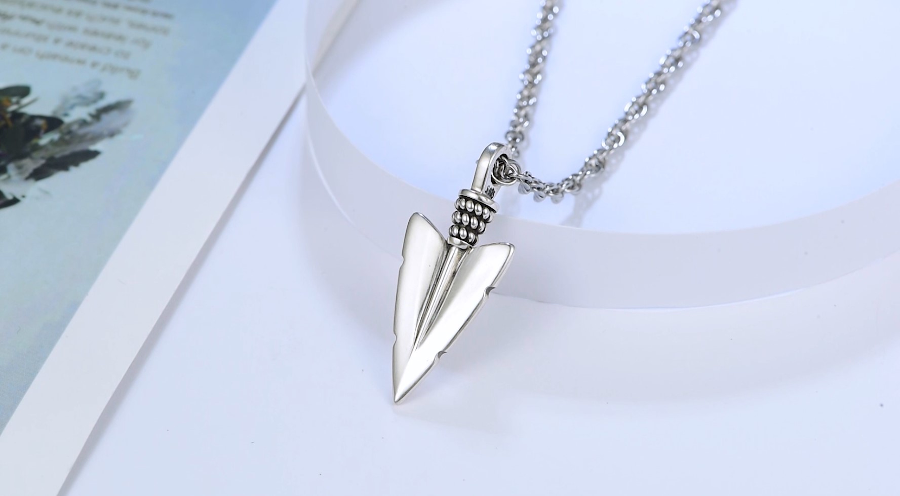 ONEFINITY Collana C Ciondolo Piuma Collana Con Freccia Collana Argento Sterling S925 Catena Regolabile Collana Freccia Chevron Vintage Classico Amore Freccia Laterale Lucida Gioielli Per Donne Uomini