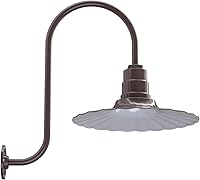 Vista 11 de Steel Lighting Co. Highland Park - Luz de granero Montada en la pared al aire libre Onda radial de 16 pulgadas Brazo recto de 11 pulgadas
