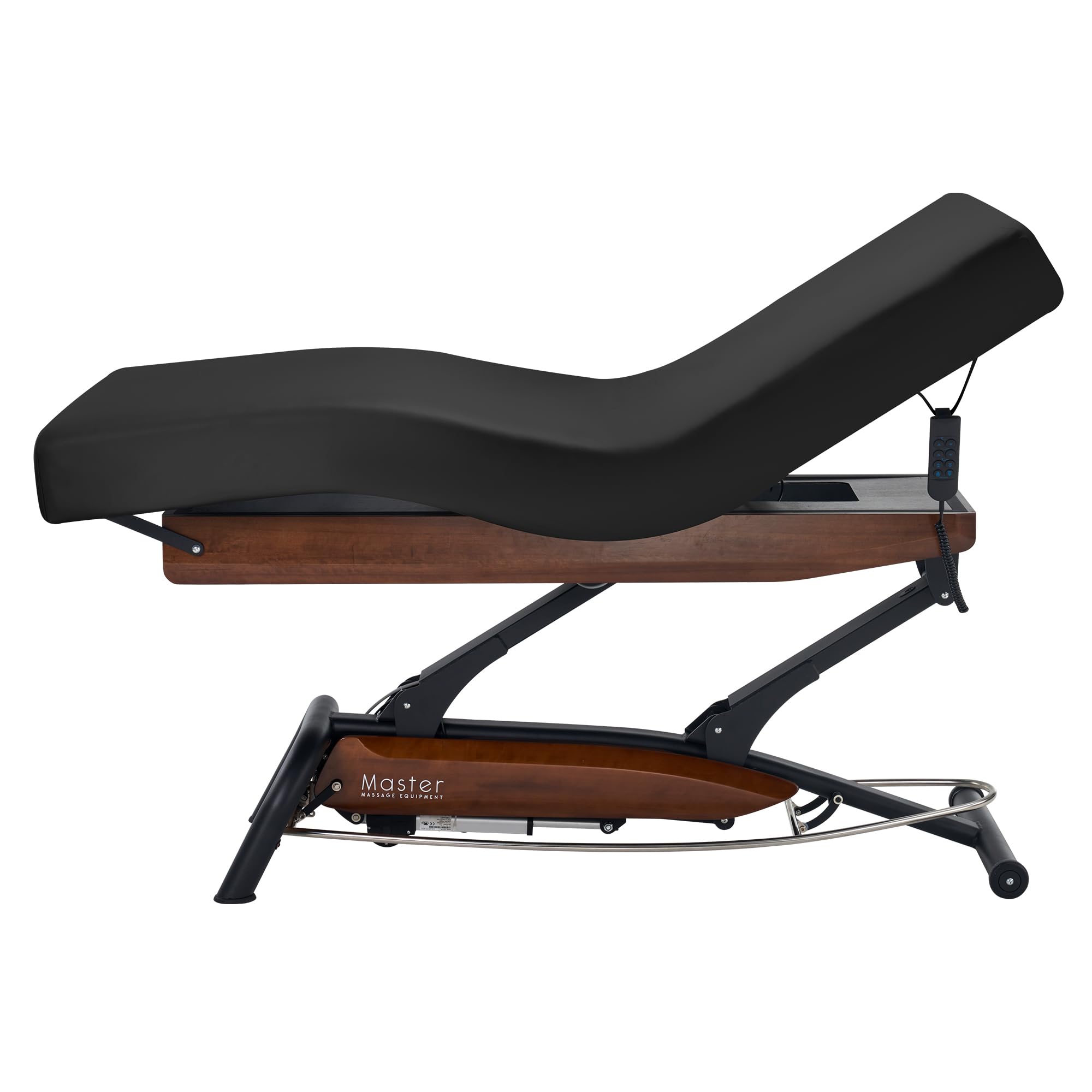 Master Massage Atlas Deluxe Luxury One Motor Height Adjustable Spa Bed Salon Bed Beauty Table- Walnut Frame with