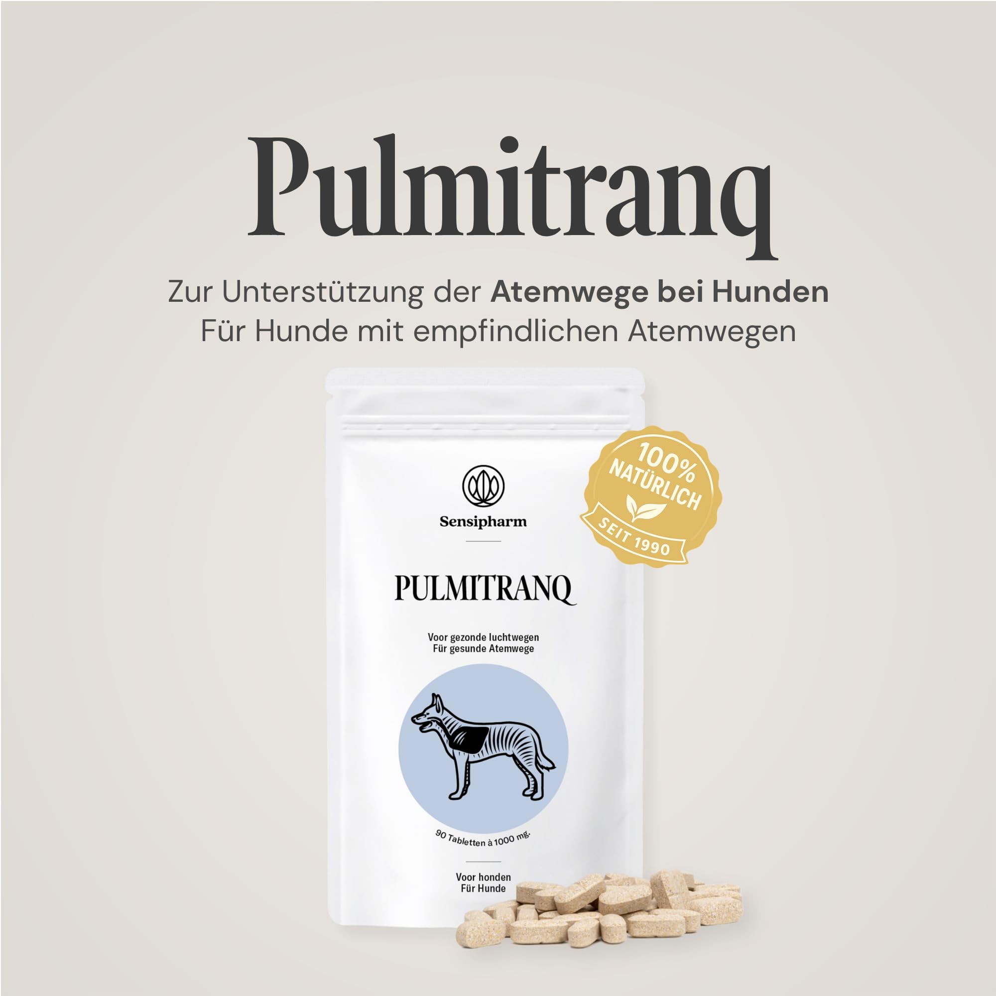 Pulmitranq Hund - Kräuter für Atemwege & Lunge - 90 Tabl.