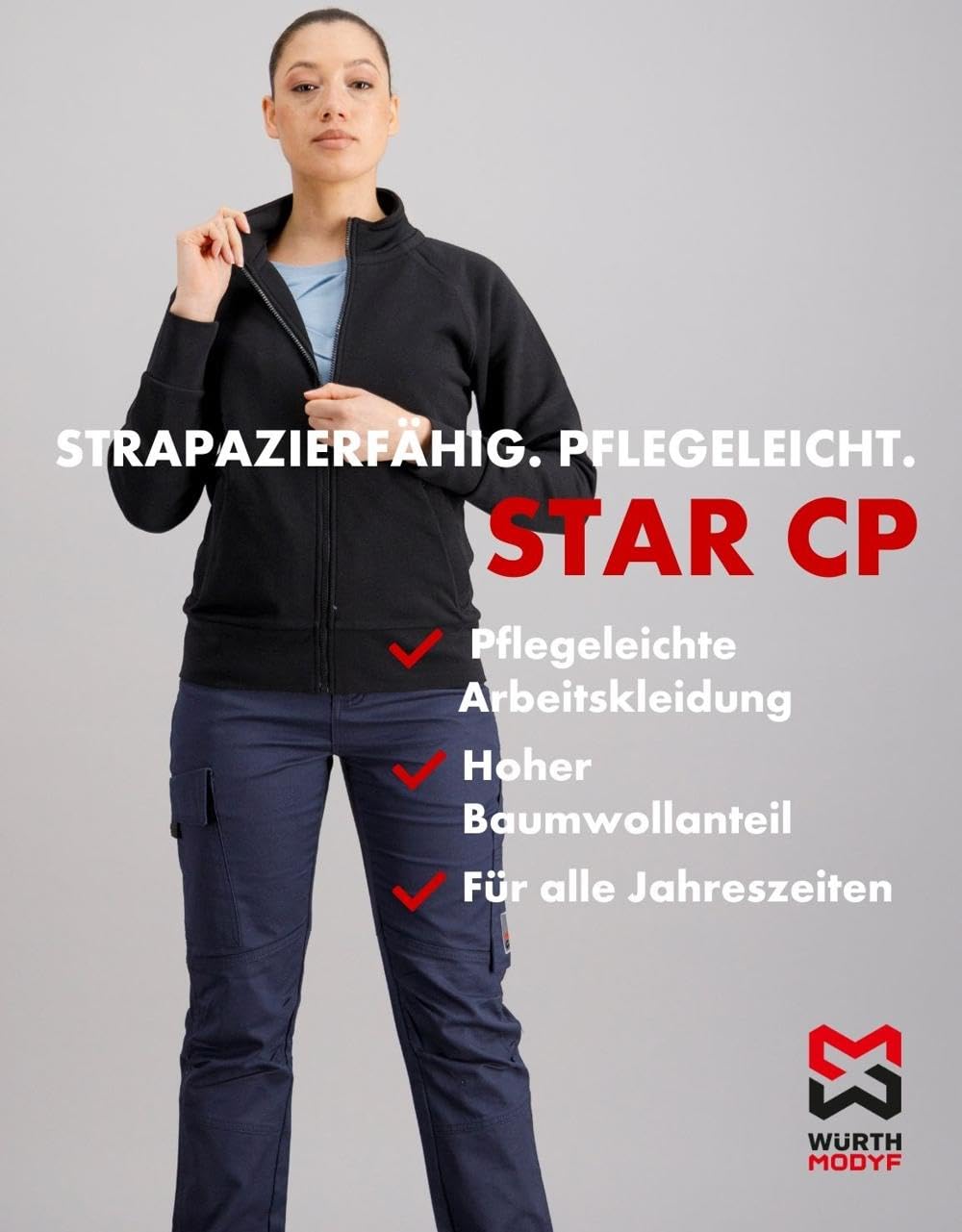 WÜRTH MODYF Bundhose Star CP Damen - Bequeme Arbeitshose für Damen - perfekt für Lager, Werkstatt, Baustelle- Oeko-TEX Standard 100 - in den Größen 32-54