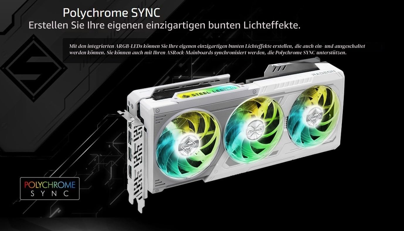 ASRock VGA RX9070 SL 16GO,AMD,RX9070,16GB, GDDR6,256BIT,2HDMI+2DP (3 Lüfter)