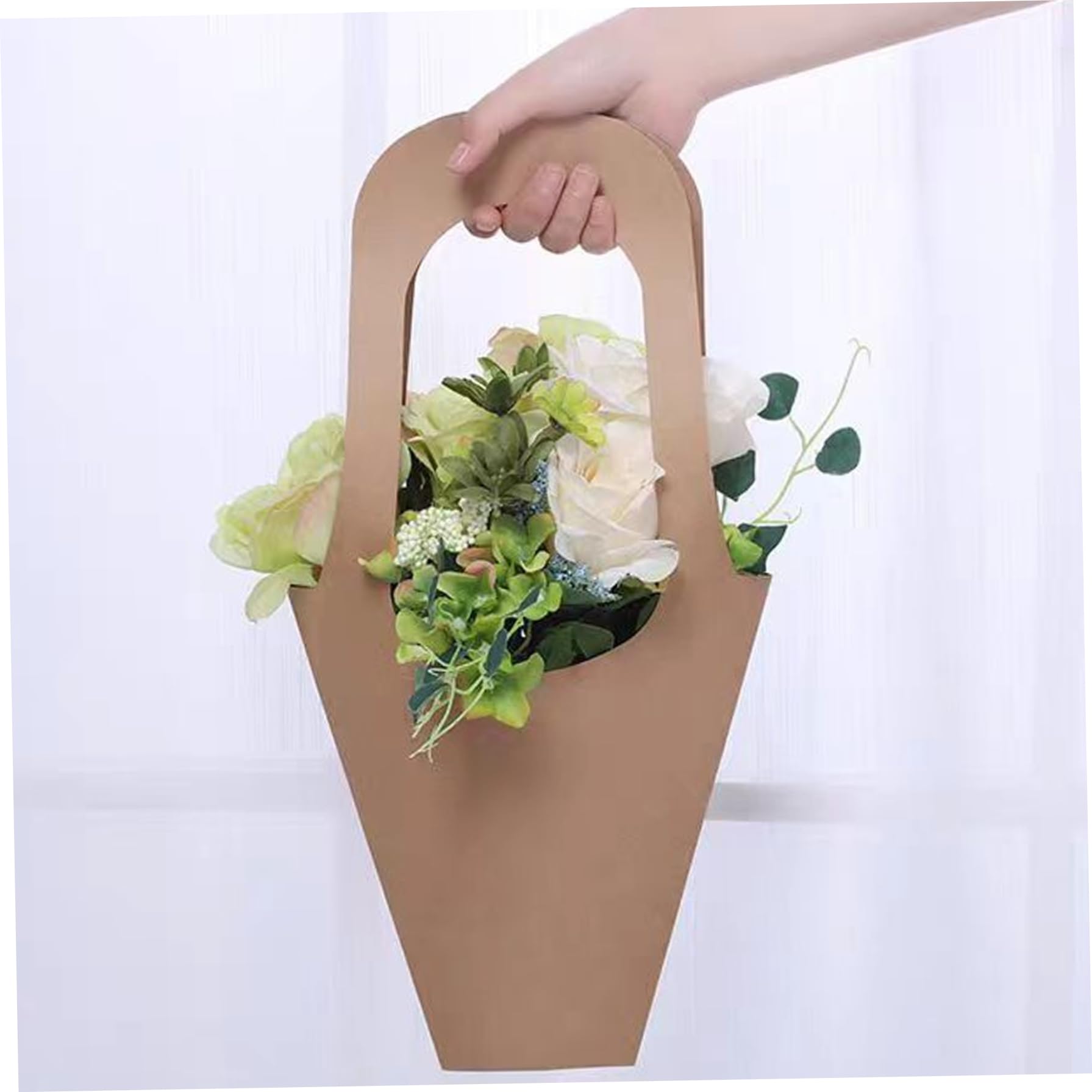 Porta Bouquet di Fiori da 50 Pezzi, Sacchetti di Fiori di Carta, Sacchetti di Bouquet appesi con Manico per bomboniere per Matrimoni, Compleanni del Ringraziamento