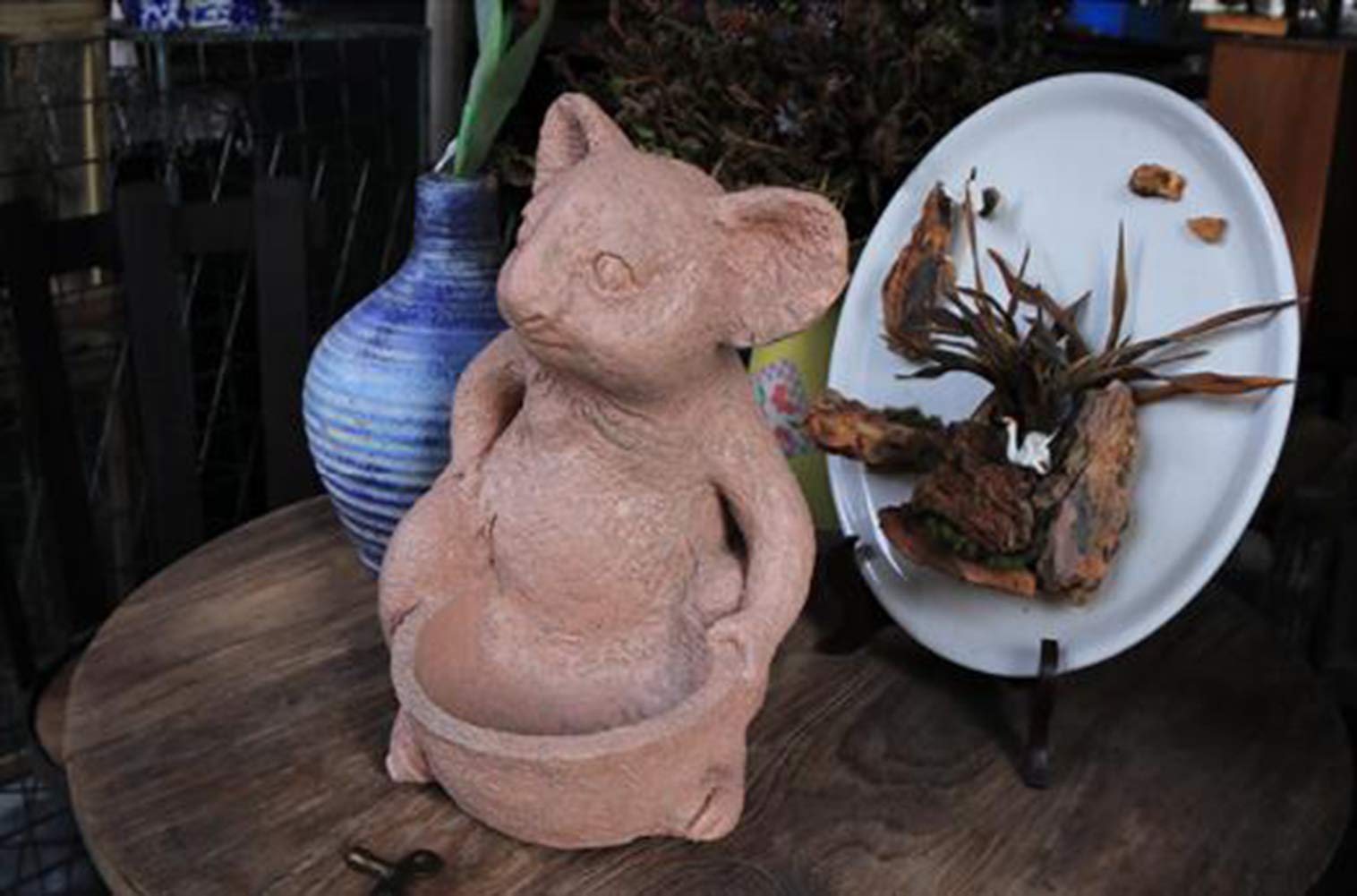 Statua di Koala da Giardino, Scultura da Cortile Koala Giardino Arte Mangiatoia per Uccelli Retro Country Resin Crafts Gift