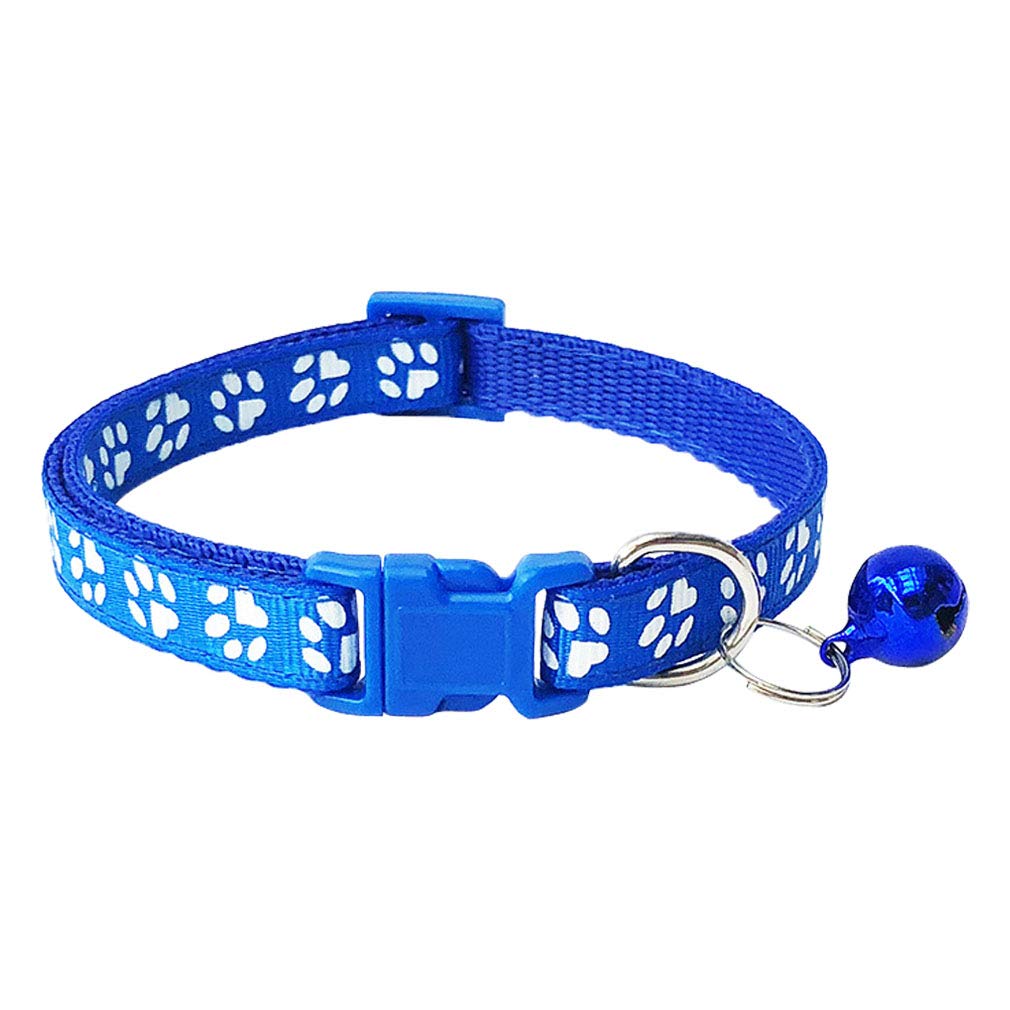 CHBORCHICEN Katzenhalsband, reflektierend, mit Glöckchen, verstellbar, Polyester, Größe XS, Blau, 2 Stück