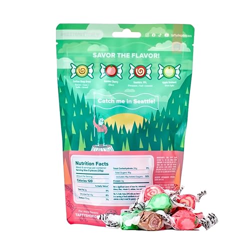 Miniatura 22 de Taffy Shop Caramelos de agua salada de Los Ángeles, dulces masticables suaves y gourmet, paquete variado, aperitivo dulce a granel, regalo fresco
