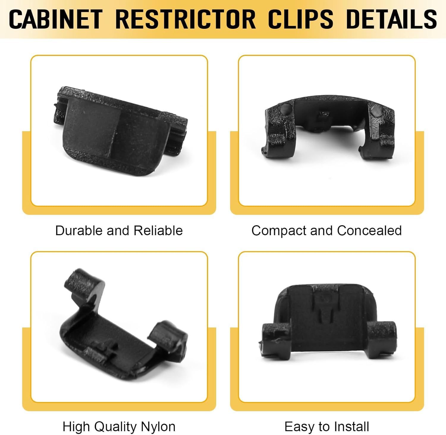 50 Pack Cabinet Hinge Restrictor Clip 70T3553 for Blum, 86 to 110 Degree Opening Angle Hinge Restriction for IKEA Kitchen Cabinets Door Limiter Clips for Blumotion Soft Close Hinges, Nylon