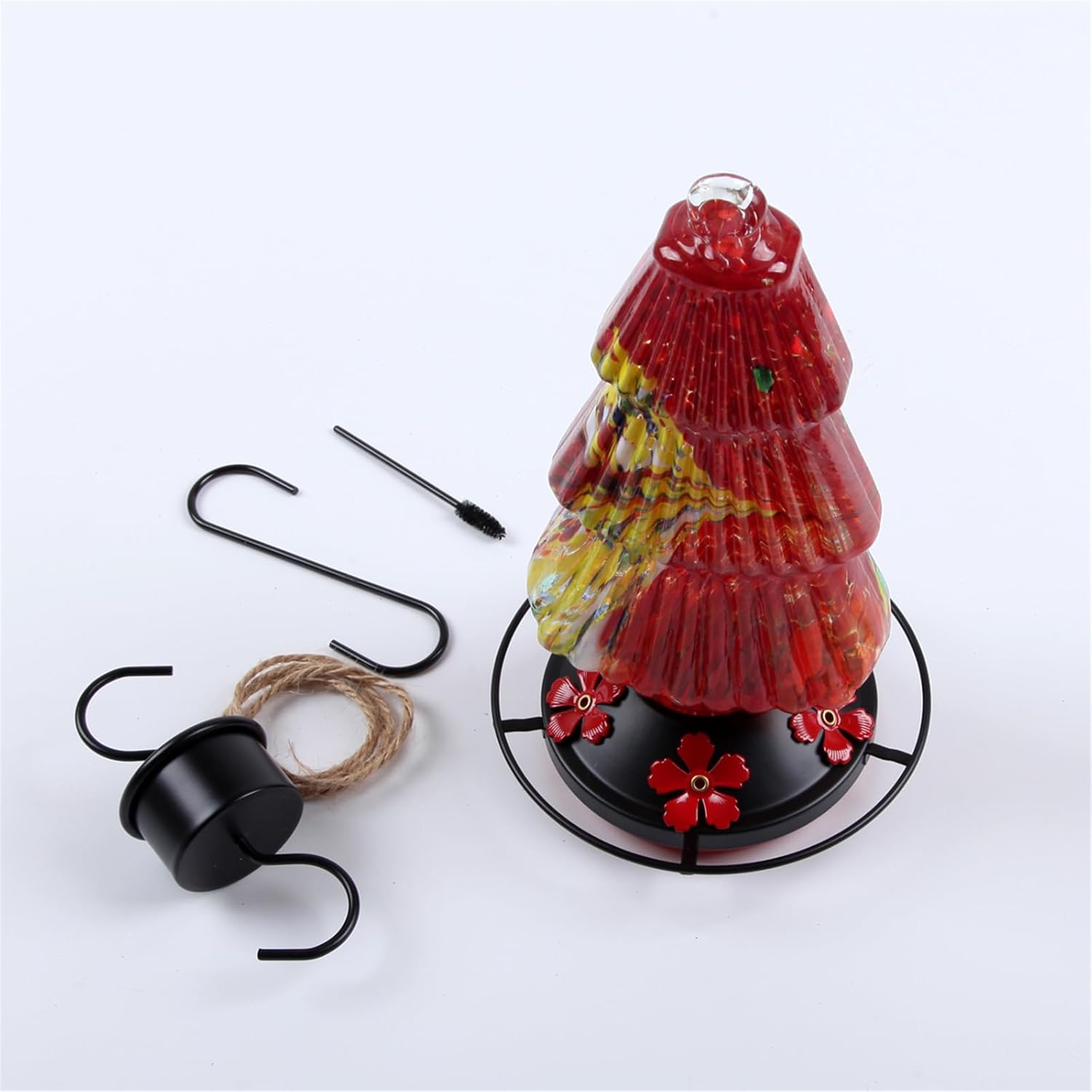 Bird Feeders Garden Decoration for Watching Birds Lover Hummingbird Outdoors with 5 Feeding Stations Large Capacity Glass