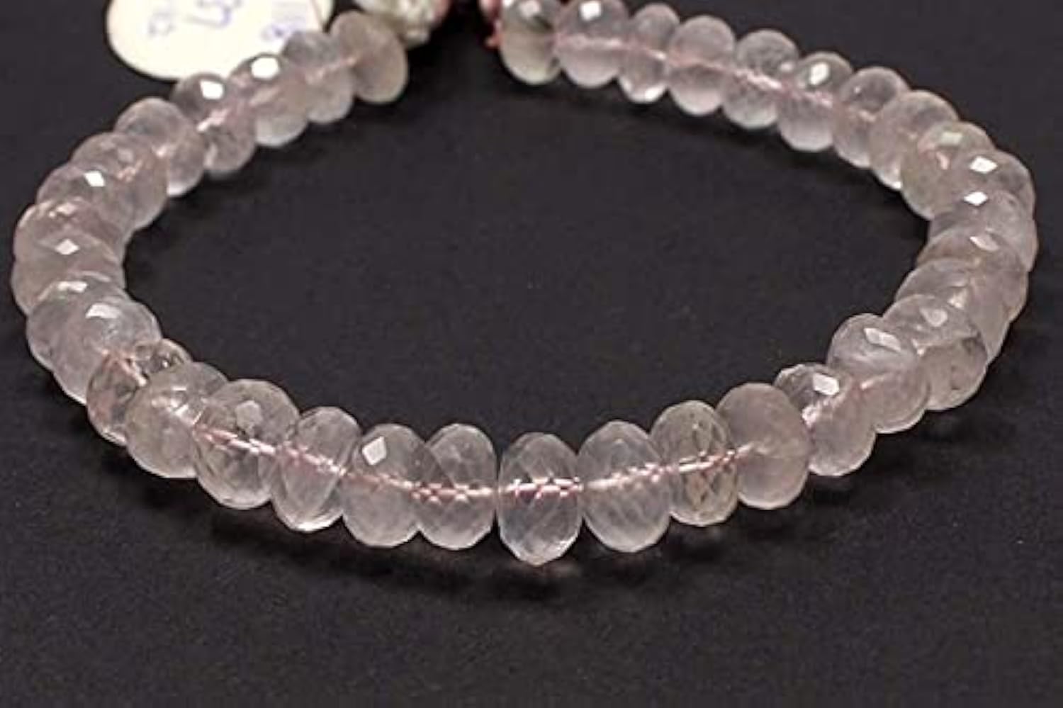 Quartz rose rondelle facettée anti-ternissement LKBEADS perles véritables 8mm