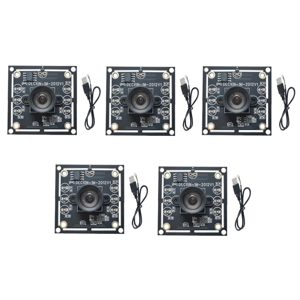 Tassteen 5PCS 100 Degree Camera Module 1MP OV9732 1280x720 30fps USB Camera Module Drive Free for WinXP/7/8/10 with 60cm Cable