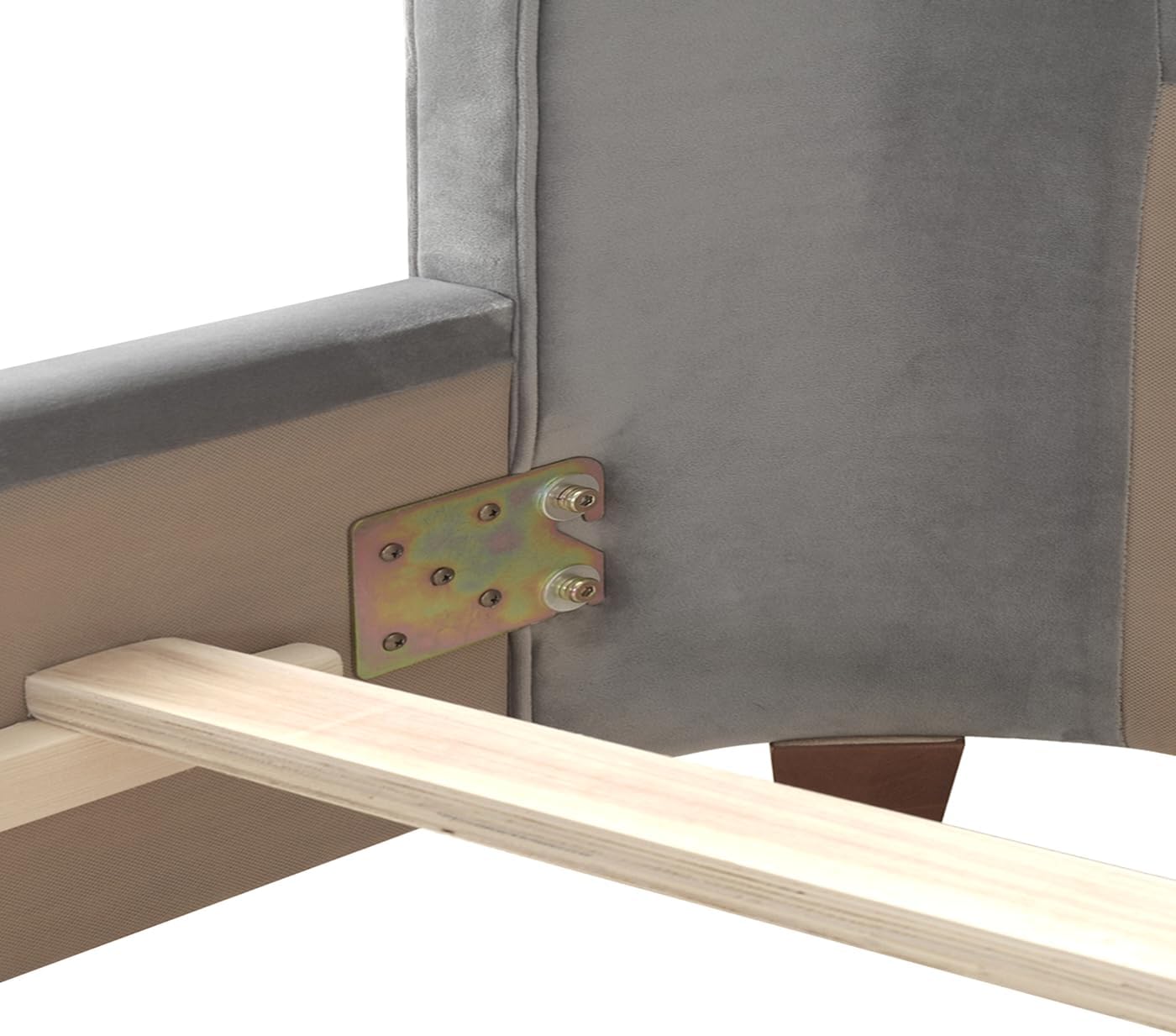 Jennifer Taylor Home Harmonie King Tufted Panel Bed Headboard and Footboard Set, Opal Grey Velvet