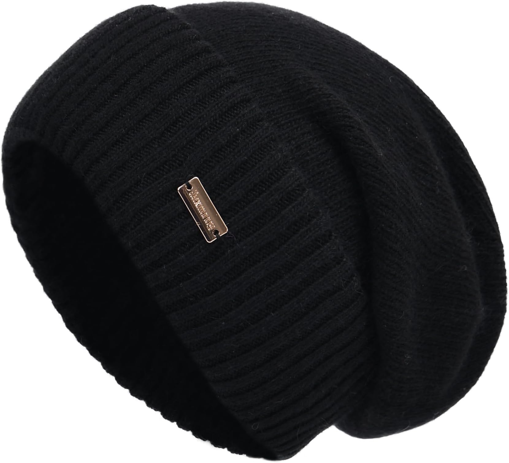 Slouchy Beanies for Women Winter Lightweight Ladies Knit Hat Cuffed Soft Warm Slouch Beanie Cap - Brown