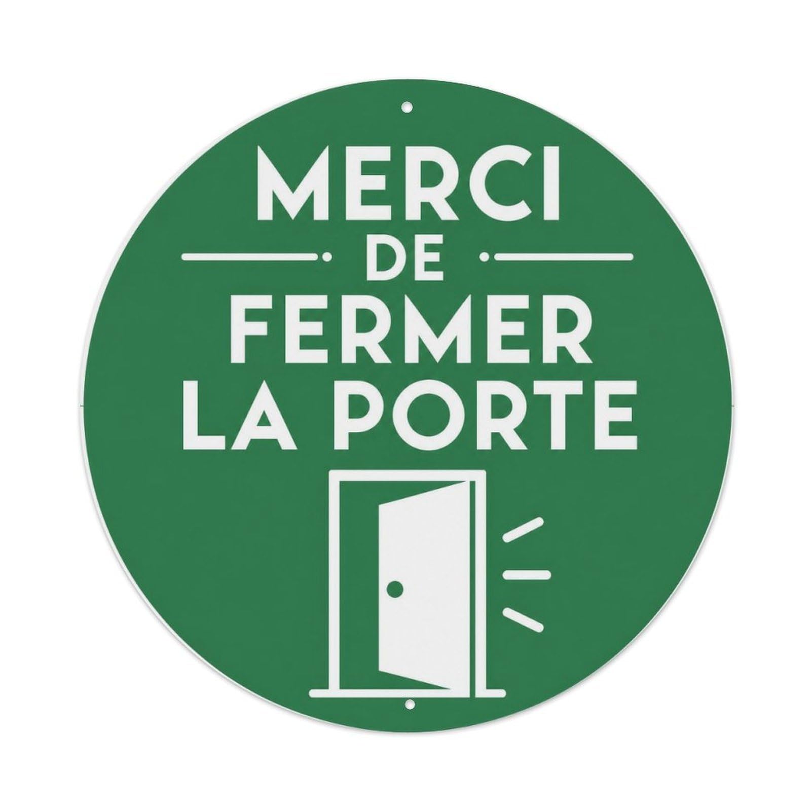French Close Door Restroom Notice Entry Icon Badge Metal Tin Sign
