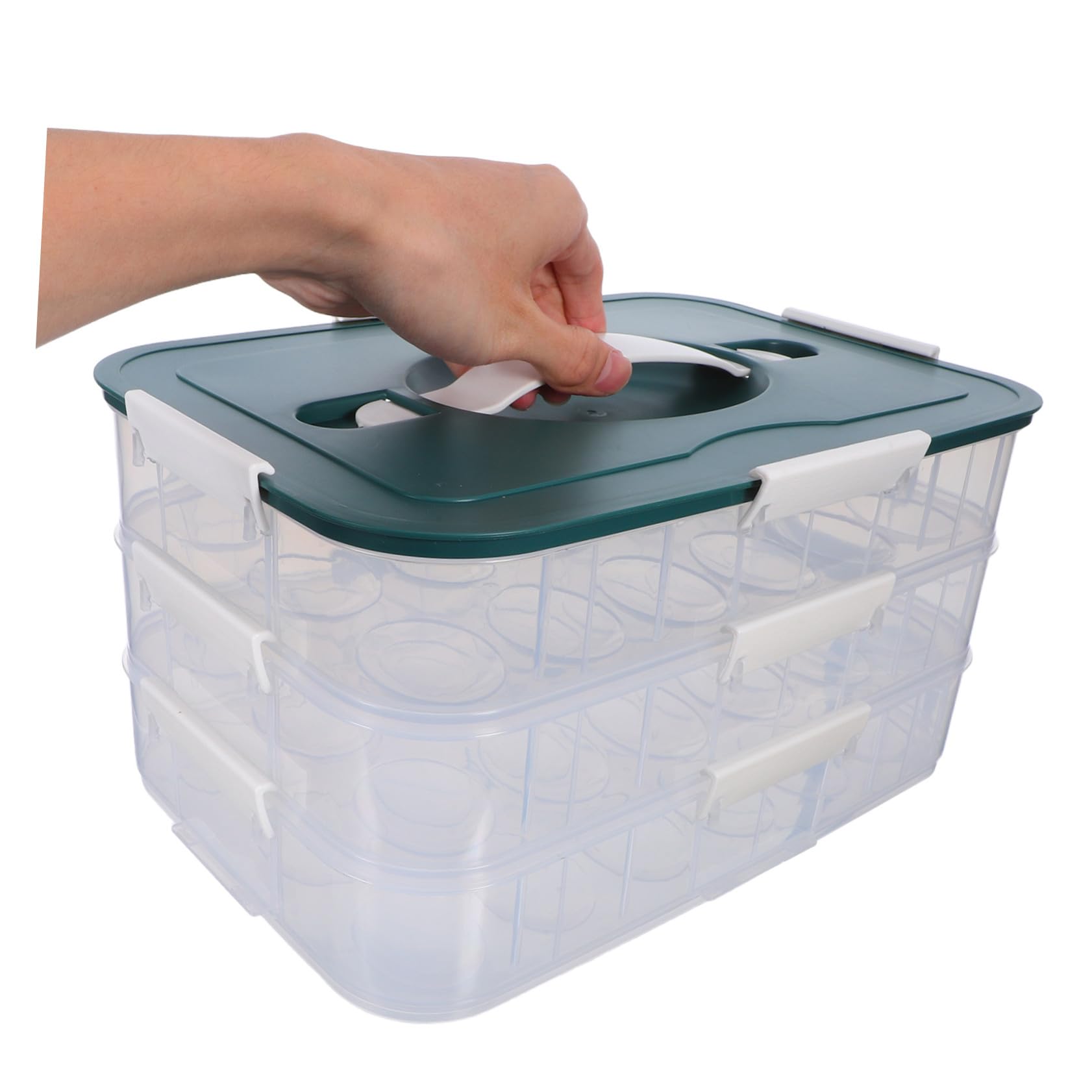 Stackable Eierbehälter Kühlschrank mit Deckel und Griff Eier Organizer für Eier für Kühlschrank und Küchenarbeitsplatte
