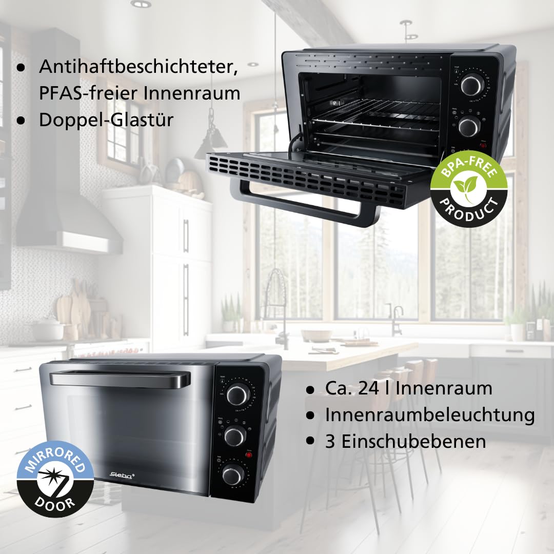 Steba KB 224 Grillbackofen, ca. 24 Liter, PFAS-freier Innenraum