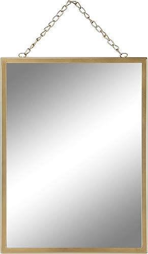 Vista 14 de Espejo decorativo de pared de 12 x 16 pulgadas, espejo rectangular con marco de madera rústica con cuerda para colgar para entrada, dormitorio, baño