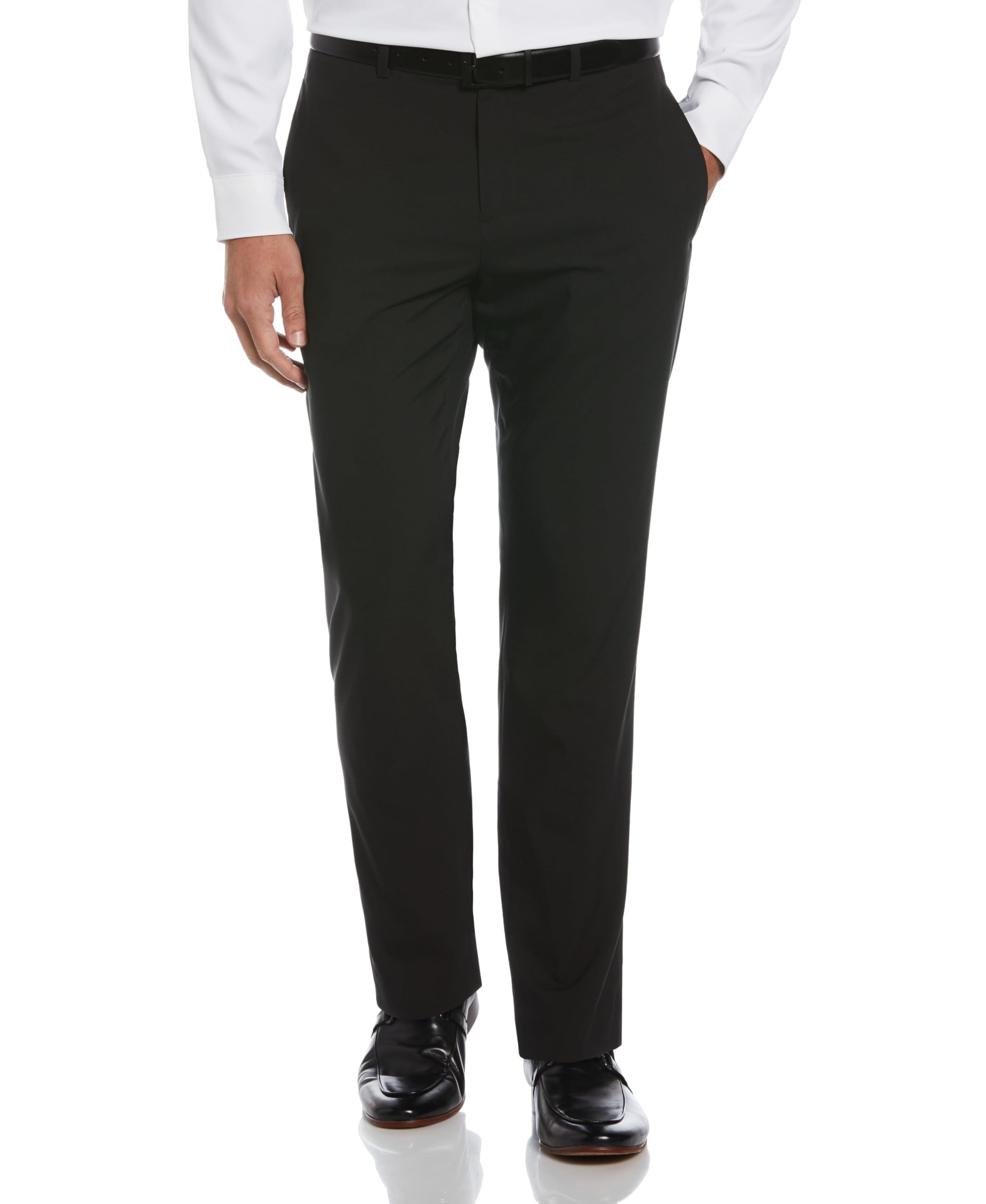 Perry Ellis Mens Slim Fit Solid Flat Front Pant