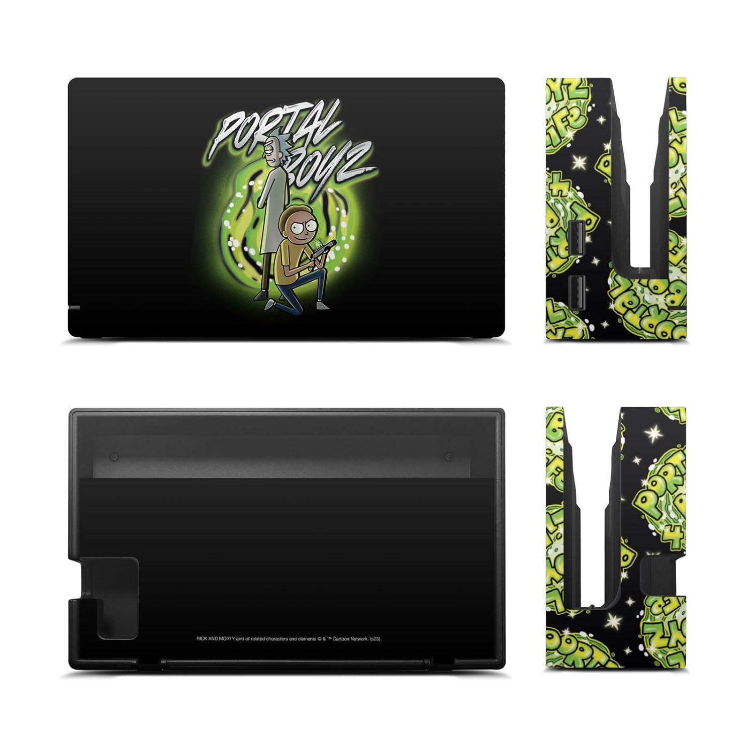 Head Case Designs Officially Licensed Rick And Morty Portal Boyz Graphics Vinyl Sticker Gaming Skin Decal Cover Compatible With Nintendo Switch Console & Dock & Joy-Con Controller Bundle