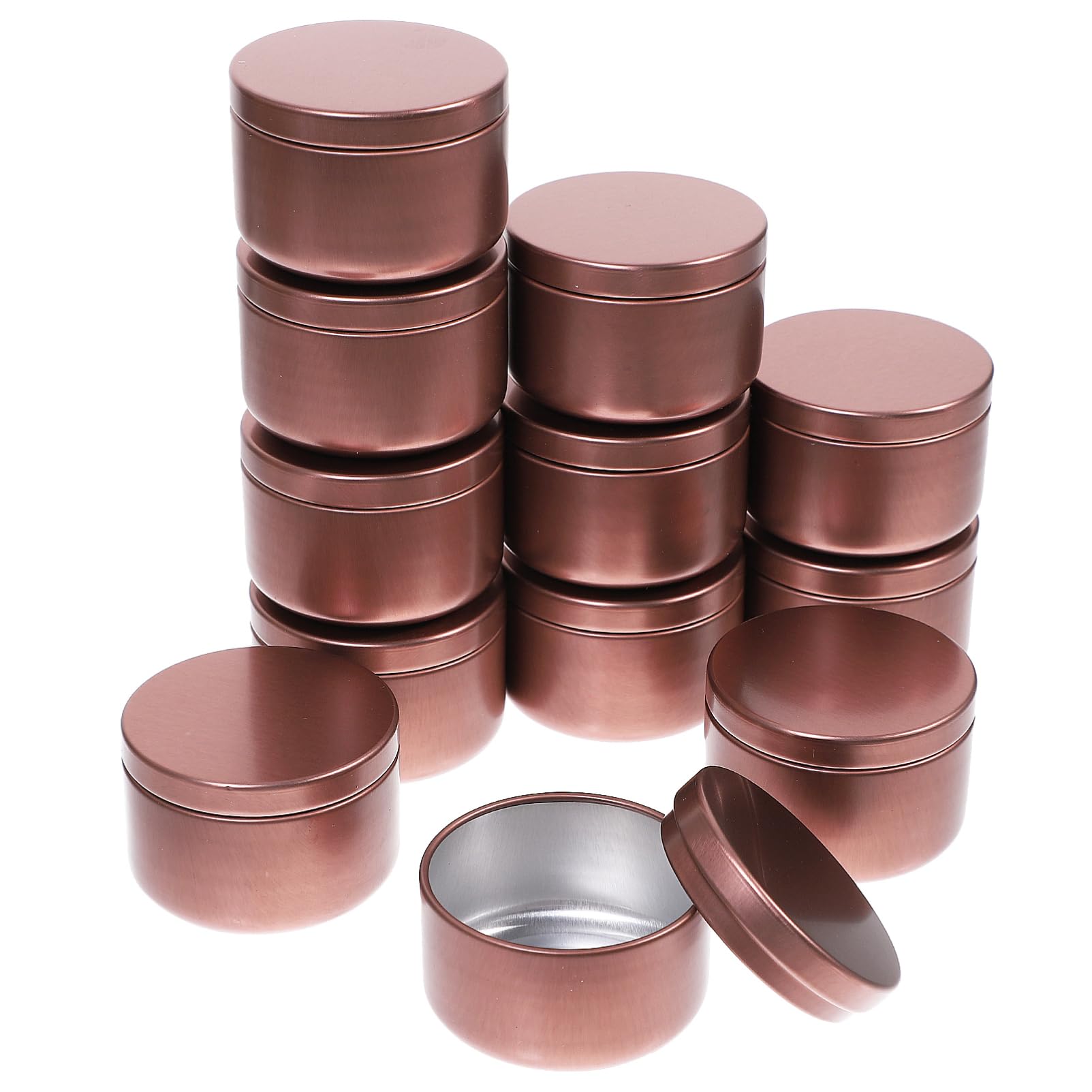 NUOBESTY 12pcs Aluminum Candle Storage Containers Jars for Candle Making Sealed Tea Tins for Organizing Food-Grade Aluminum for Travel and Crafting