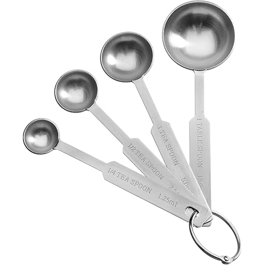 Stainless Steel Measuring Spoons Set  4 Piece Set for Bakin