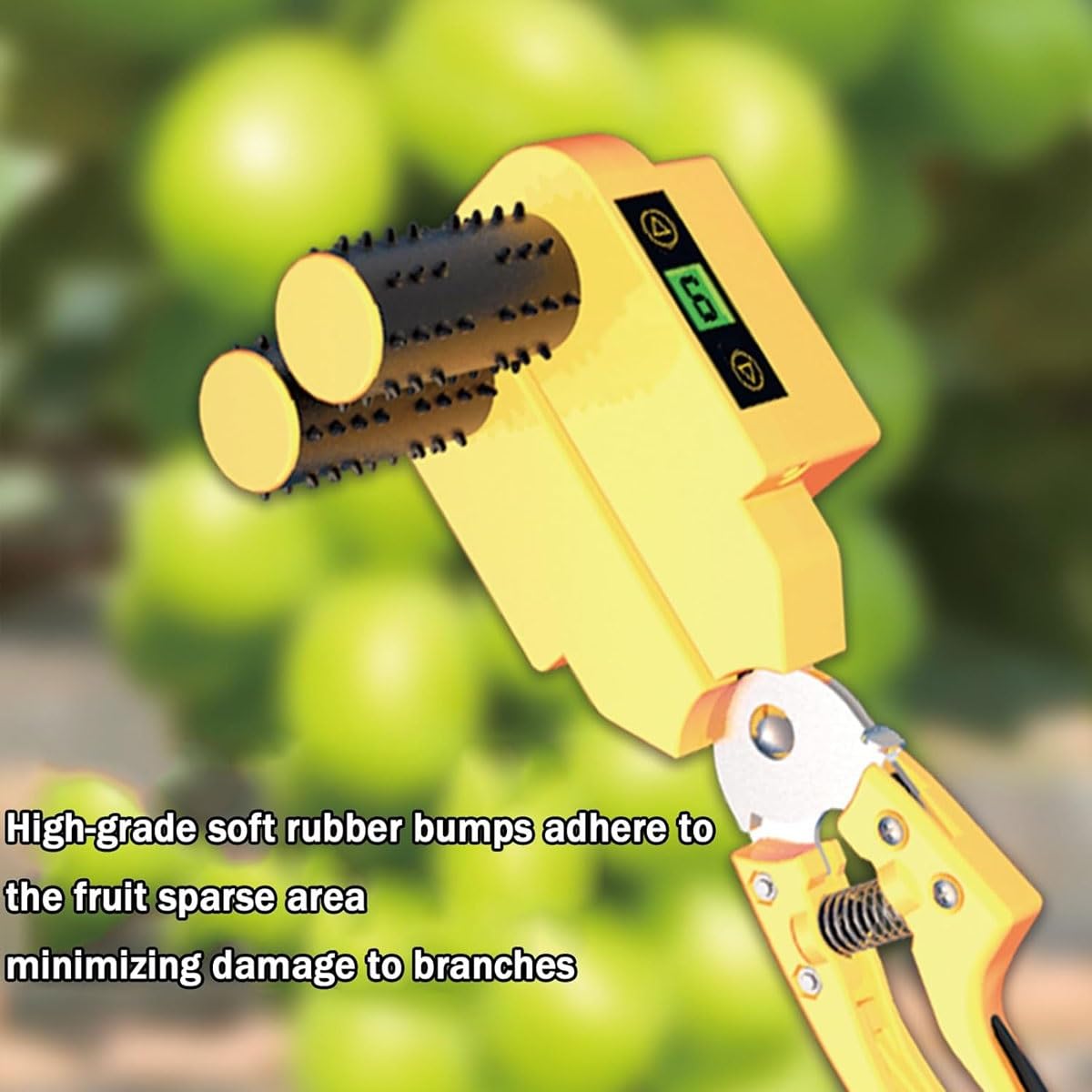 Generico Cesoie elettriche for diradare l'uva, Strumento di diradamento con Clip for potatura Ricaricabile con Schermo LCD, velocità Regolabile, Risparmio di Tempo e Fatica,for vigneto