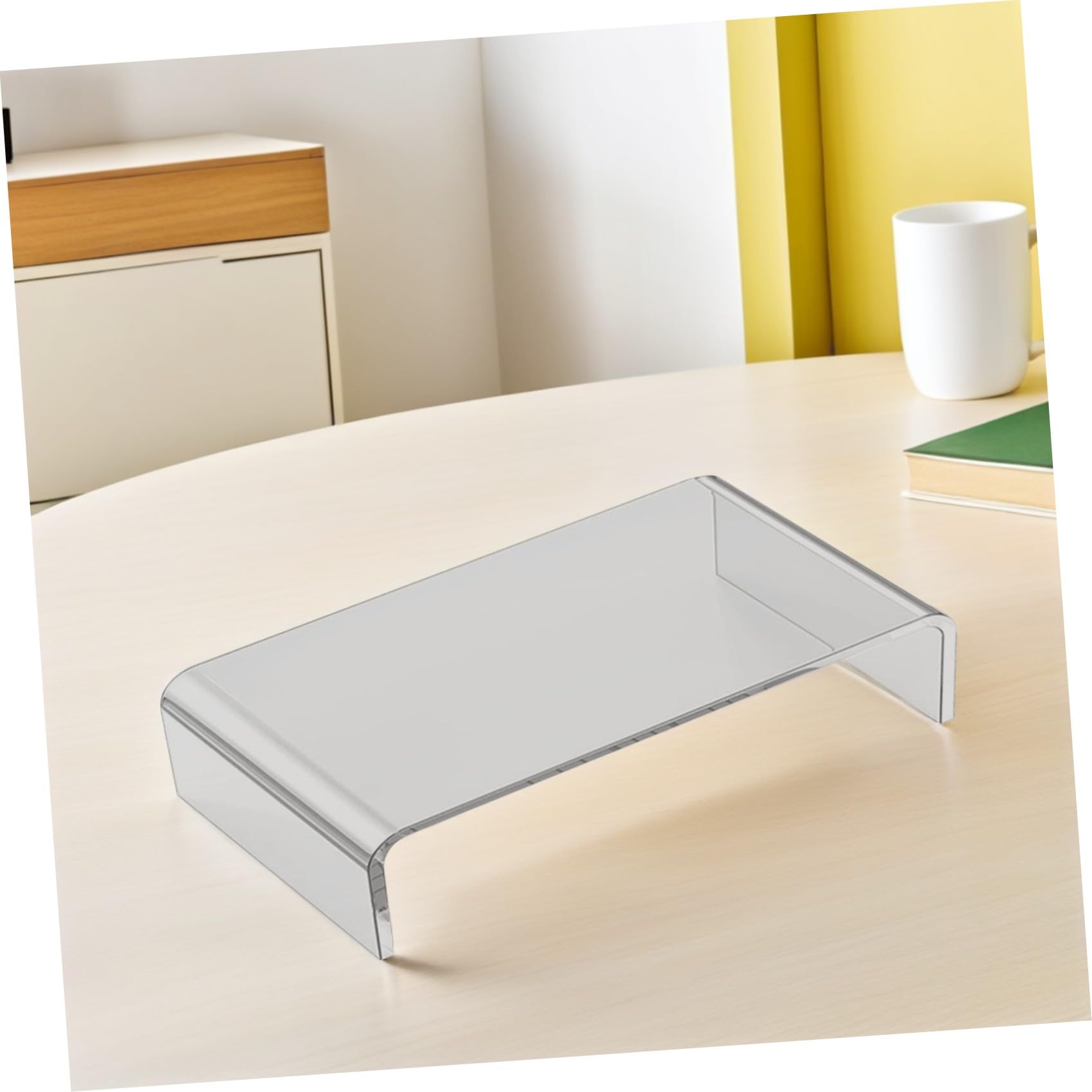 NOLITOY Supporto per Monitor Acrilico Trasparente, Rialzo per Schermo del Computer, Base di Supporto per Pc, per Casa, Ufficio e Scuola, Risparmio Spazio e Postura Ergonomica