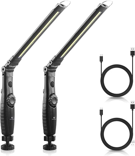 Dr. Prepare - Luz LED de trabajo, 700 lúmenes, luz de trabajo recargable plegable, 3200 mAh, inalámbrica, portátil, magnética, luz de inspección LED