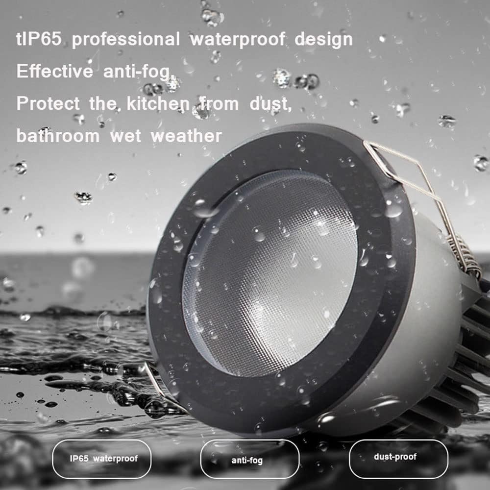 Downlights luz empotrada en el Techo Interior Luces de Techo empotrables LED Impermeables IP65 de 7 W, adecuadas for focos de baño y Cocina Focos empotrables LED (Color: 7 W, tamaño: 4000 K) (Color :