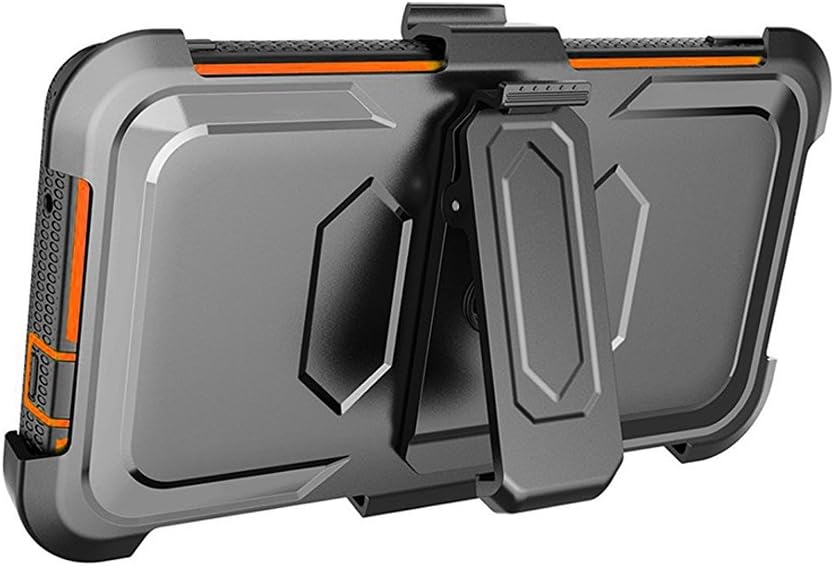 J.west Compatible with ZTE ZMax Pro Case Belt Clip Kickstand Heavy Duty Full-Body Rugged Protection Impact Armor TPU Hard Case Cover Without Screen Protector for ZTE Zmax Pro Z981/Grand X Max 2 Orange