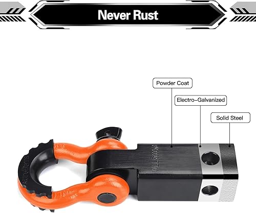 Miniatura 10 de AUTOBOTS - Receptor de grillete de 2 pulgadas, 35,000 libras de resistencia a la rotura, receptor de alta resistencia con tornillo de 58 de pulgada,