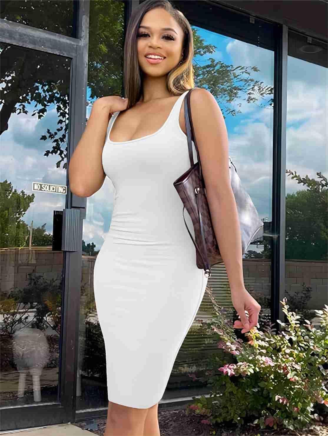 Mrskoala Women Midi Tank Dresses Sexy Club Casual Dress Summer - Image 4