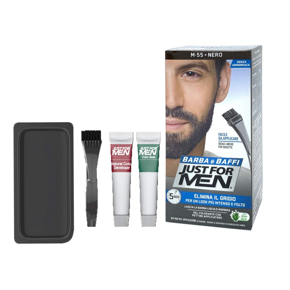 Just For Men Brush in Color Gelformel Bart Und Schnurrbart Schwarz - 3er Pack